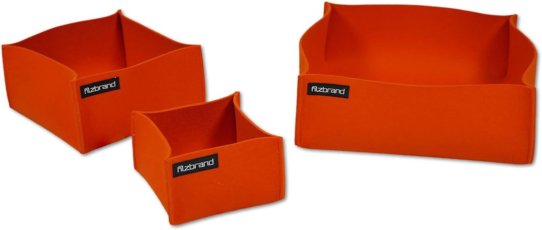 Dekoschale / Korb aus Designfilz von filzbrand, gross, orange, Orange