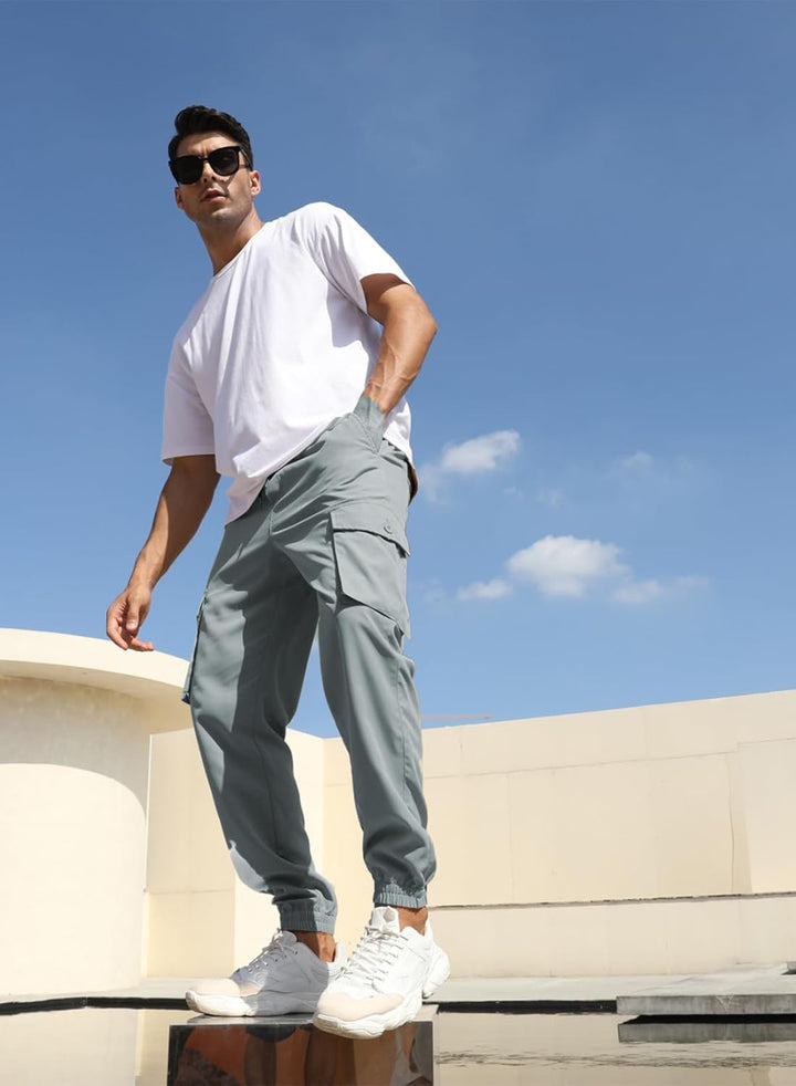Cargohose Herren Lang Casual Jogginghose Stretch Arbeitshosen Regular Fit Cargo Hosen Elastische Her