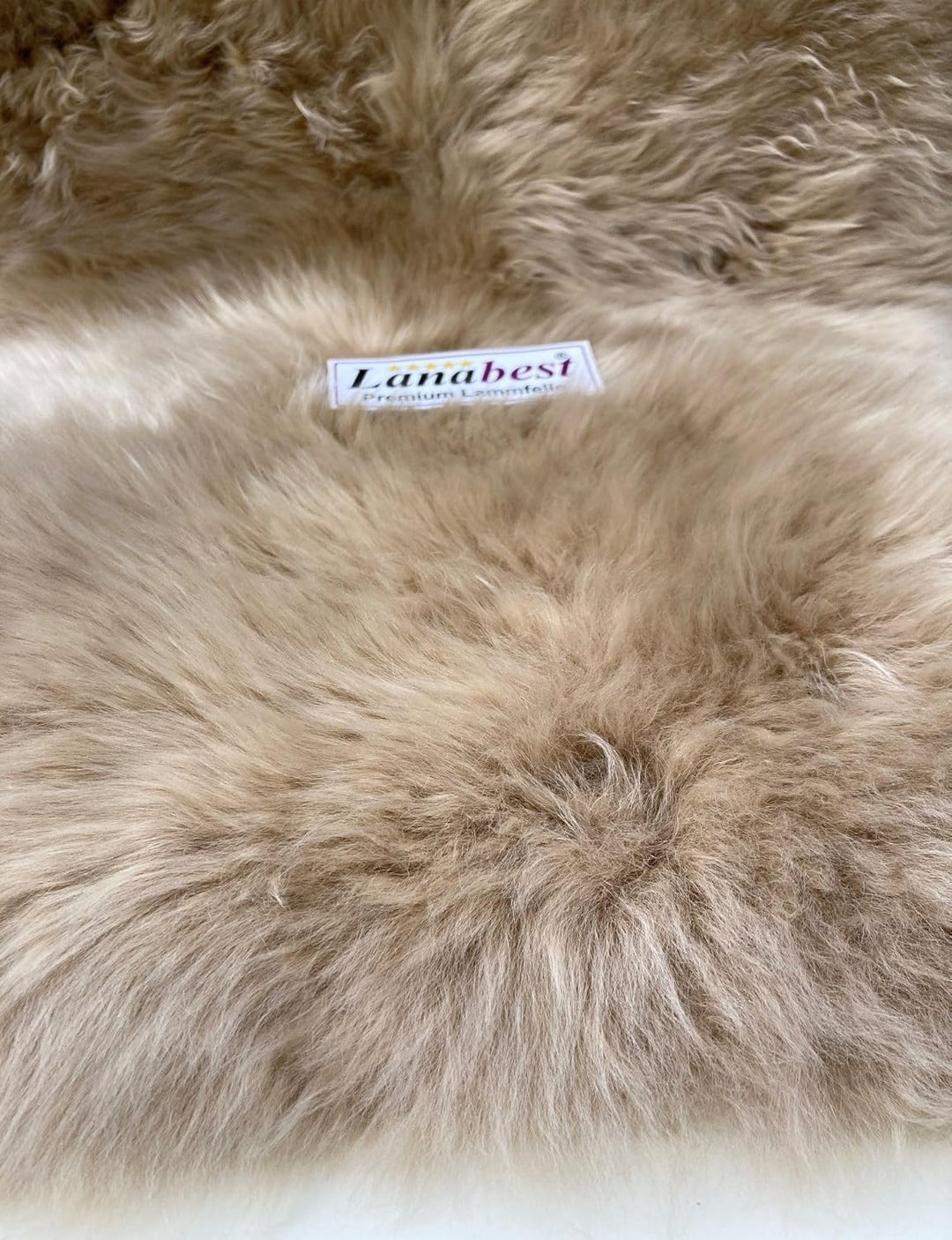 Premium Lammfell Schaffell von LANABEST hell-beige. Echtes Fell mit ganz zarter Wolle. Kuschelfell,