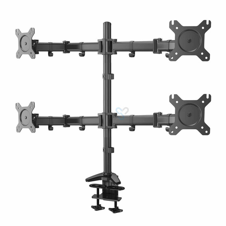 HFTEK - Monitor TV Halter Tisch-Halterung für 4 Bildschirme von 13 bis 27 Zoll – VESA 75/100 – HF49D