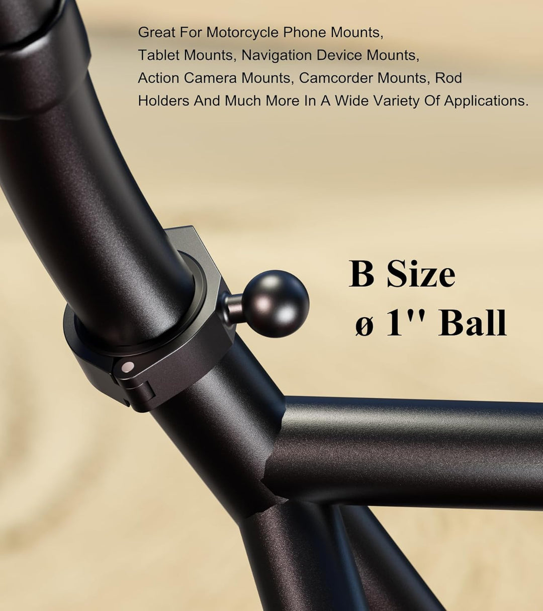 BRCOVAN Aluminiumlegierung grosse Stangenklemmhalterung mit 1 Zoll TPU Kugel für ATV UTV Überrollkäf