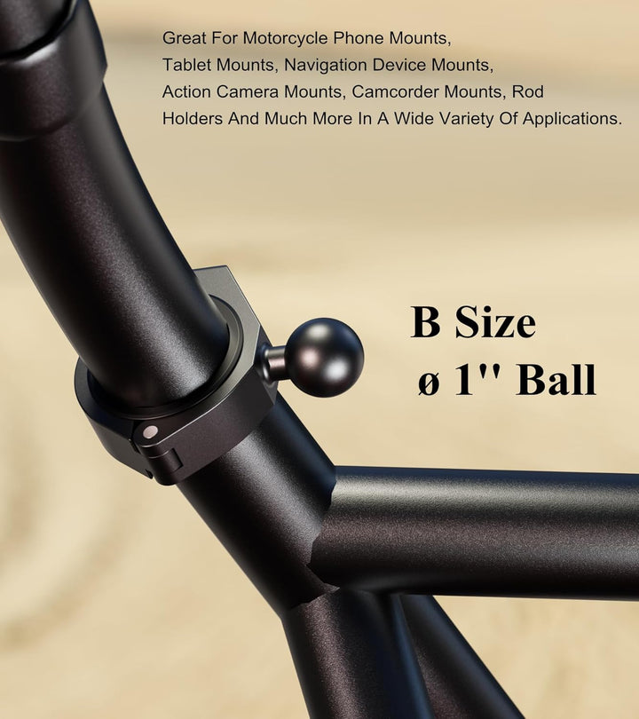 BRCOVAN Aluminiumlegierung grosse Stangenklemmhalterung mit 1 Zoll TPU Kugel für ATV UTV Überrollkäf