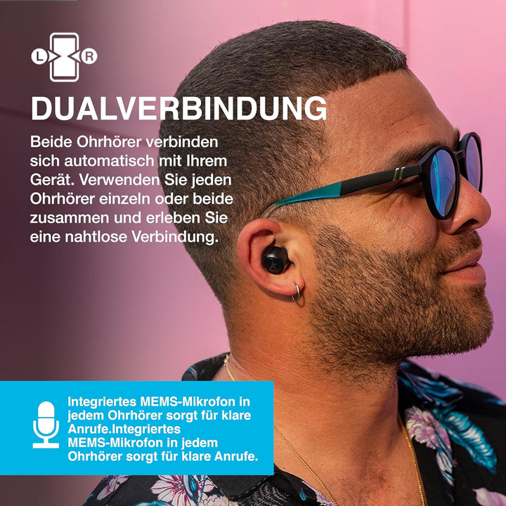 JLab Go Air Pop+ In Ear Kopfhörer kabellos Bluetooth, True Wireless Kopfhörer, 35+ Std. Headphones,