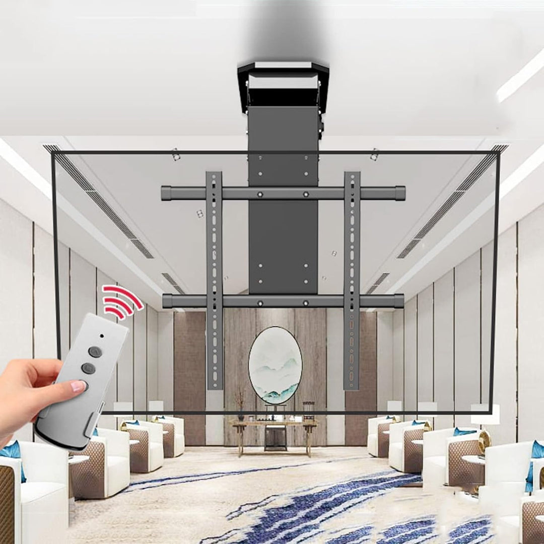TV-Lift, Elektrische Deckenhalterung für Fernseher, 50-90 Zoll, 0-85° Winkeleinstellung, Max. 80 kg