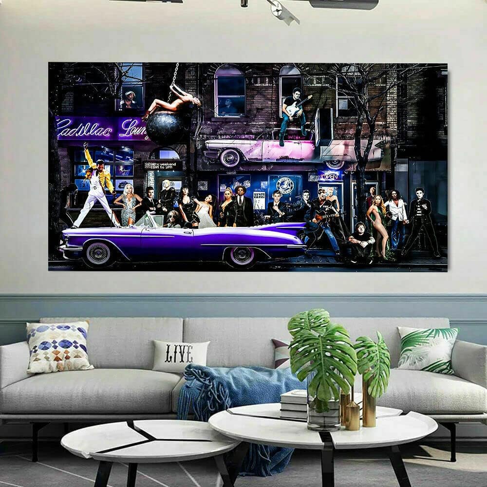 Magic Canvas Art Stars MusikerLeinwandbild 1- teilig Hochwertiger Kunstdruck Wandbilder – B8150, Grö