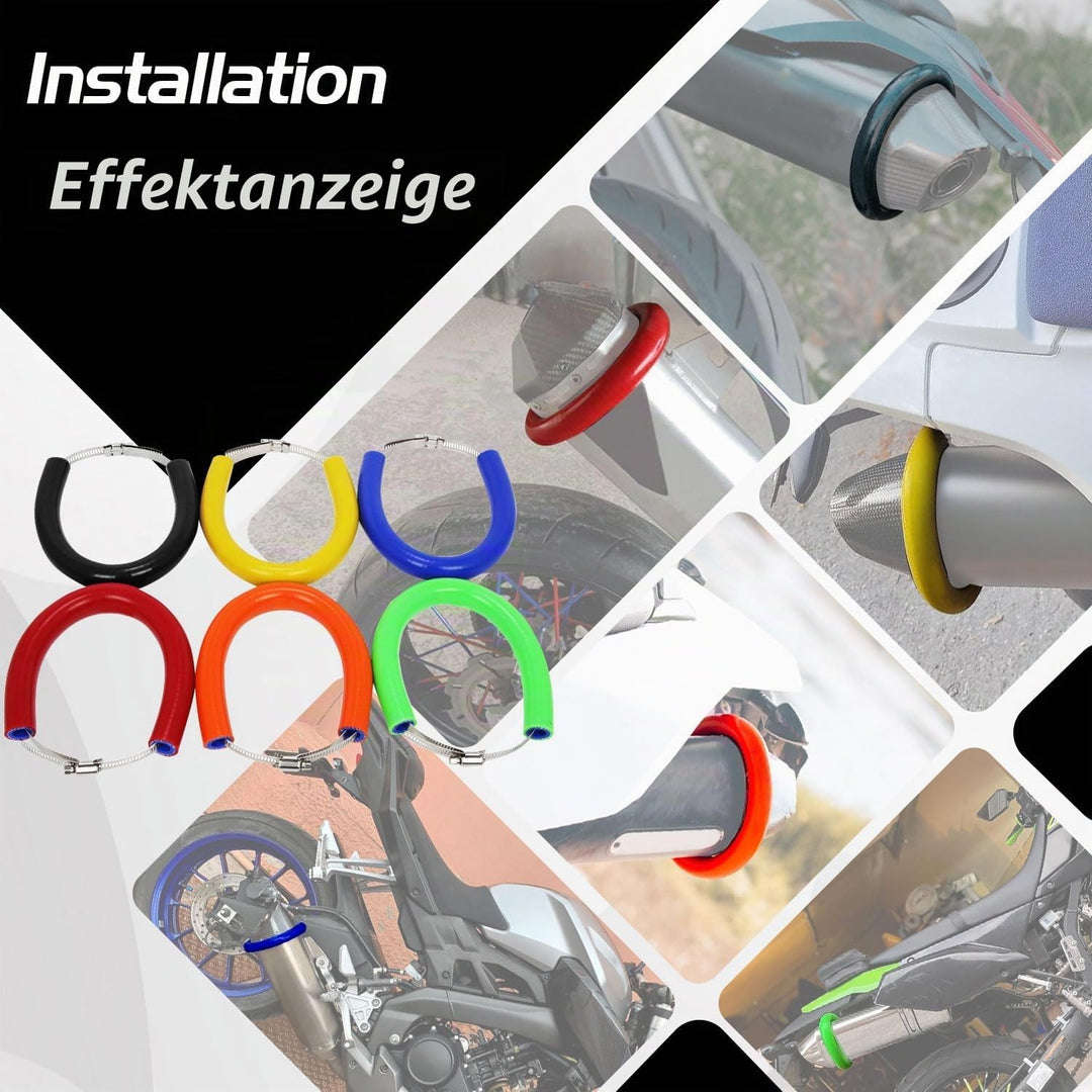 52 cm/20,47" Motorrad Auspuff Schutzring,Universeller Verstellbarer Auspuff Schutz Hitzeschutz Auspu