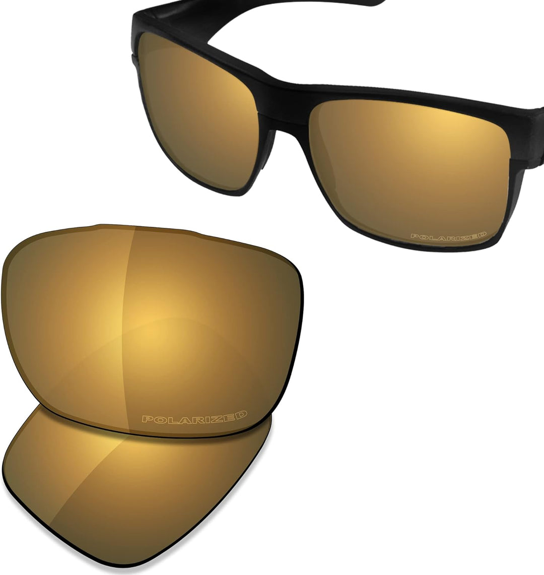 Saucer Premium Ersatzgläser für Oakley TwoFace OO9189 Sonnenbrillen High Definition – Bronze Gold Po