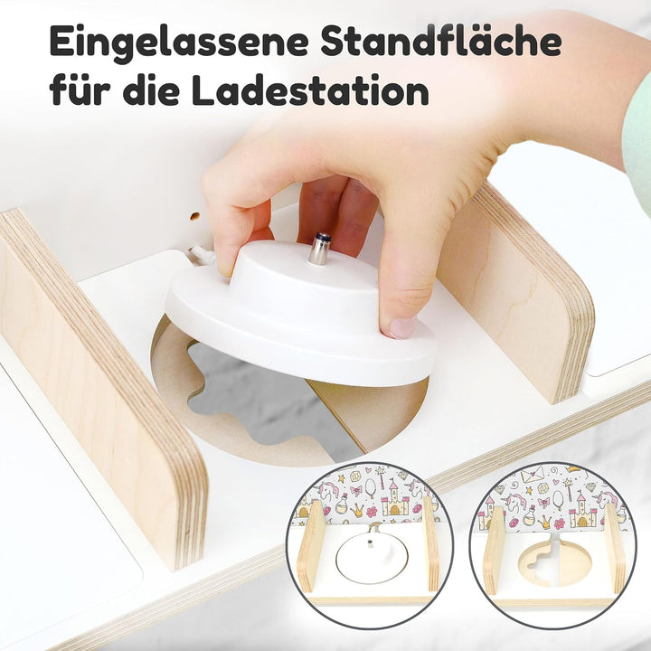 stadtecken Holzregal für Musikbox I Geeignet für die Toniebox und ca. 50 Tonies I Perfekte Tonie Auf