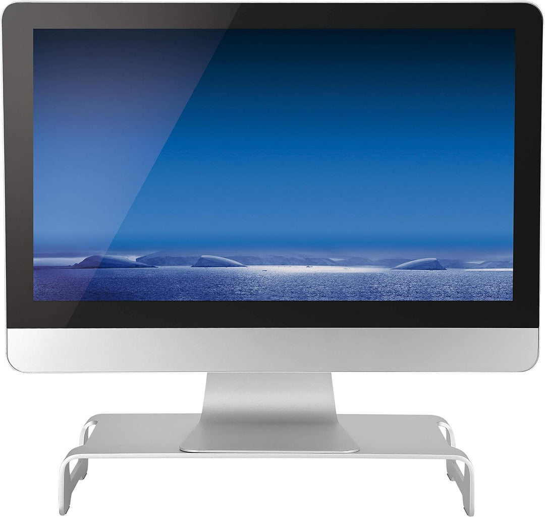Desq Aluminium Monitorständer | Höhe 60 mm | Schlankes Design, Silver, 1490