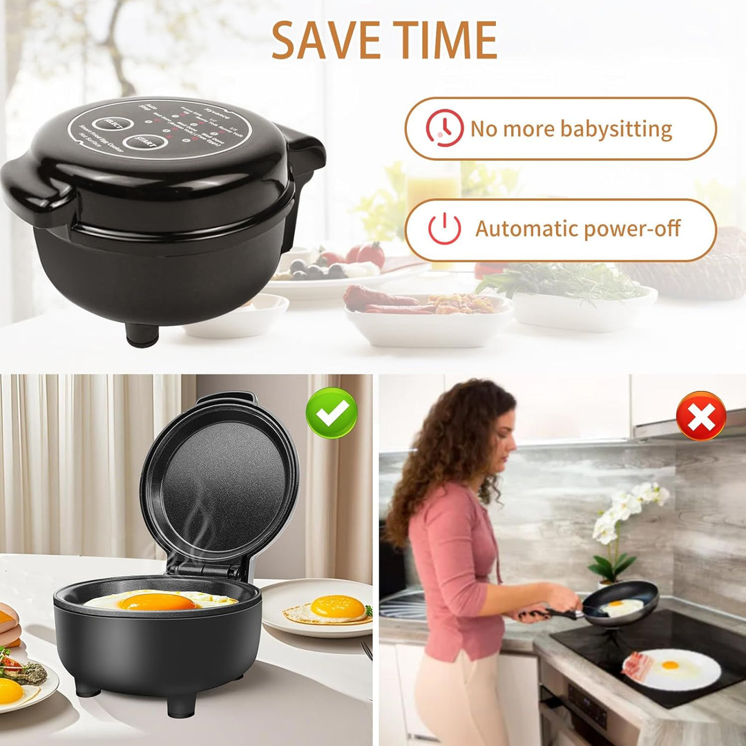 Hyvance Smart Fried Egg Cooker for 6 Fried Egg Features including Sunny Side Up, Over Easy, Fully Co