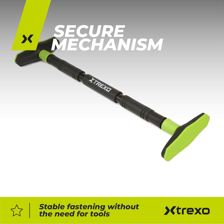 TREXO Klimmzugstange, verstellbare Länge 70–96 cm, grau Aus Stahl Max. Belastung bis 150 kg für Klim