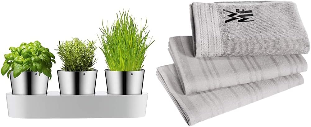 WMF Gourmet Kräutertopf mit Bewässerungssystem 3-teilig, Kräutergarten für die Küche, 36x 12,5X 12,5