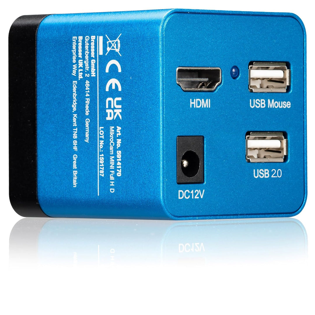 Bresser MikroCam Mini Full HD HDMI - Kompakte HDMI Kamera für Mikroskoparbeiten, Schule, Präsentatio