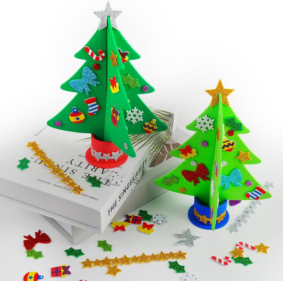 6 Stück Weihnachtsbaum Bastelset, Weihnachtsdeko Basteln Kinder, Kreative Bastelset Weihnachten Kind