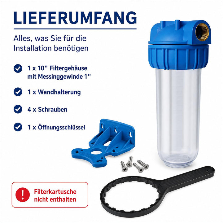 Bbagua GS530771.1 Filterbecher 10" mit Metallgewinde, Halterung und Schlüssel, Kunststoff, 3500 lite