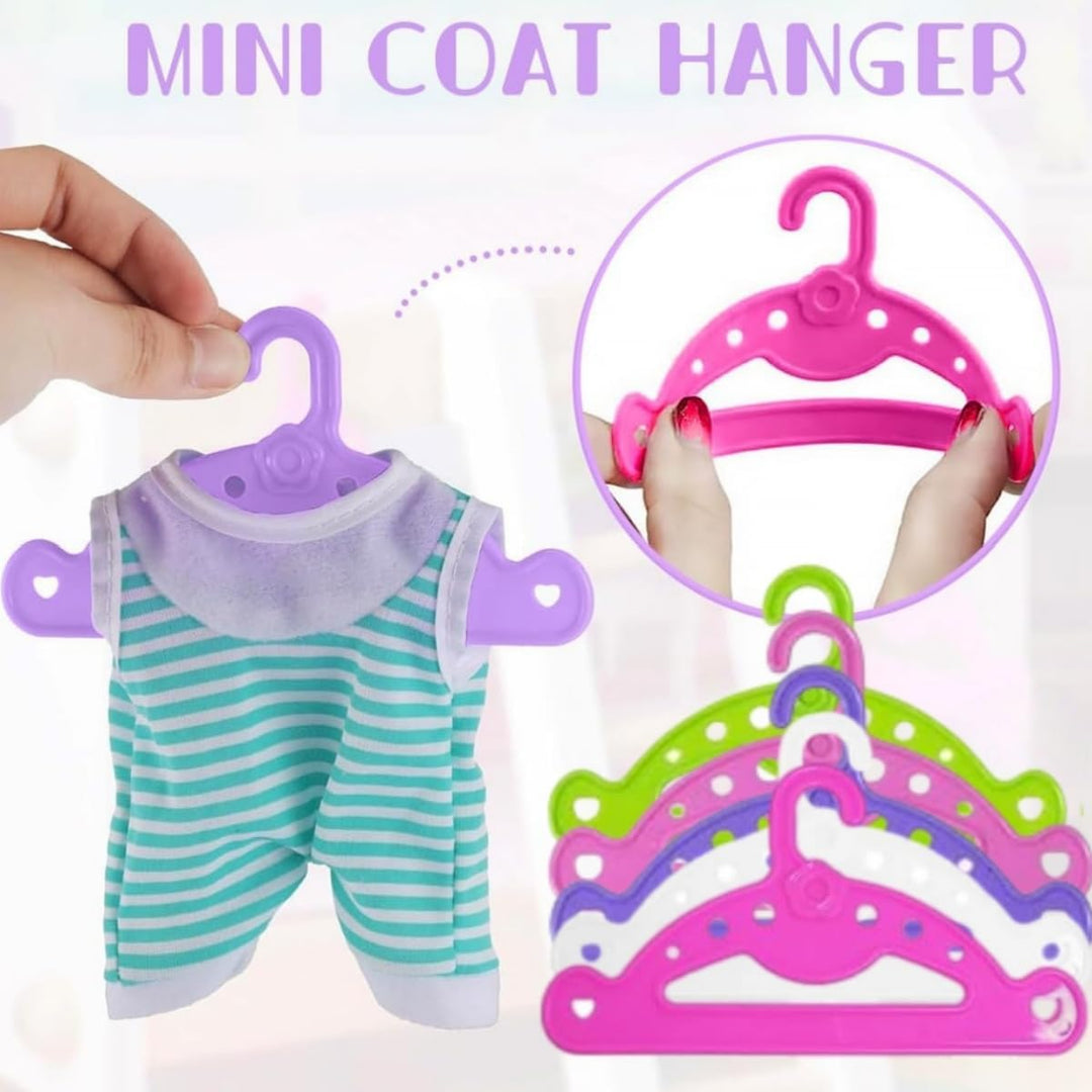 Baby Kleiderbügel,10 Stück Puppenkleiderbügel,Kunststoff Kleiderständer,Zubehör für den Puppenhausha