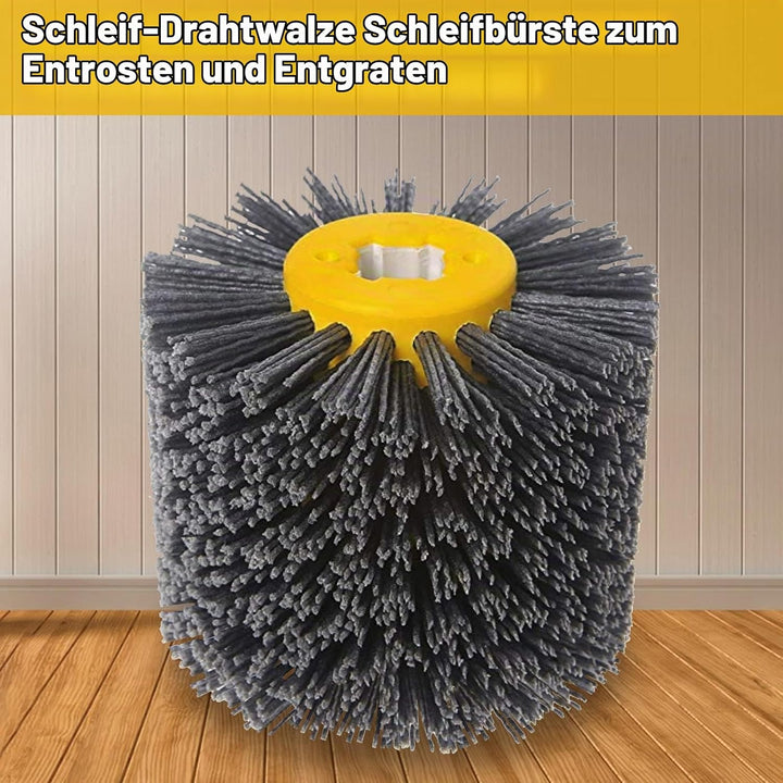 Schleifbürsten,320 Körnung 120x100mm Nylonbürste, Polierbürste zum Holzverarbeitung, Grit Bürste Bri