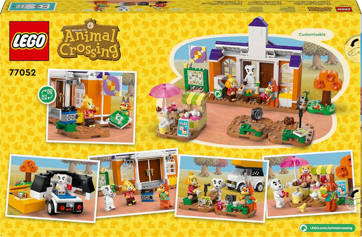 LEGO Animal Crossing K.K. spielt auf dem Festplatz, Bauspielzeug mit Café und Auto aus den Videospie