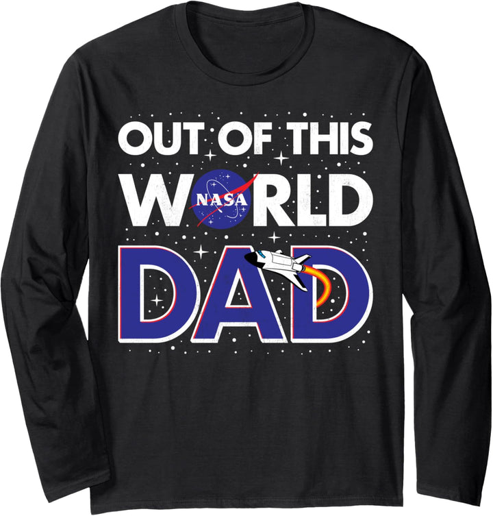 NASA Out Of This World Dad Vatertag Logo Langarmshirt