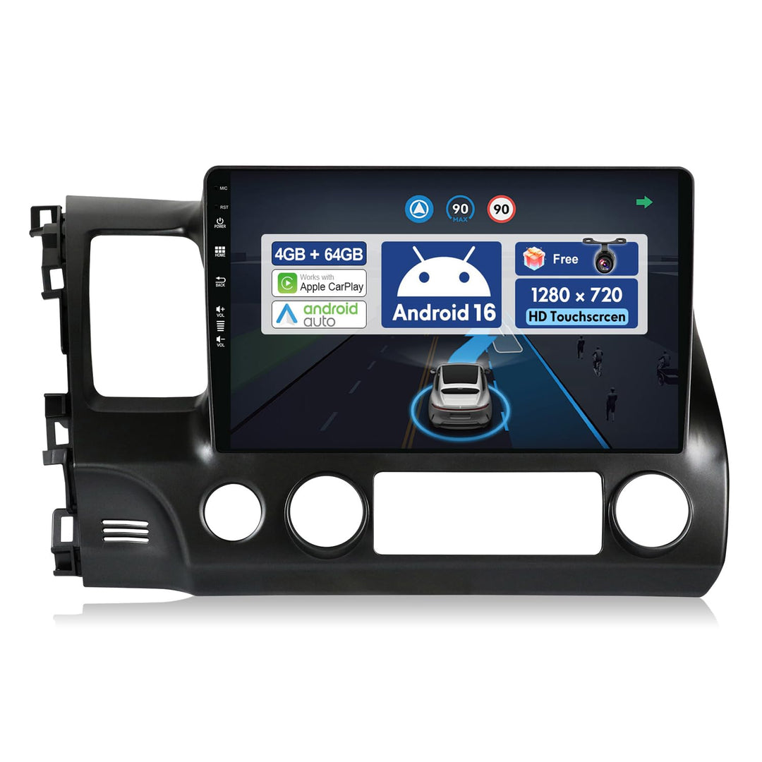 [2G+64G] 10.1 Zoll Autoradio für Honda Civic (2006-2011) GPS Navigation - Wireless CarPlay Android A