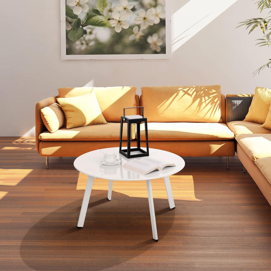 Beistelltisch Metall, Garten Beistelltisch Rund, Sofatisch Kaffeetisch & Couchtish mit Verstellbarer