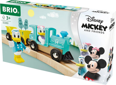 BRIO 32260 Donald & Daisy Duck Zug - Farbenfrohe Lokomotive mit Waggon und den beliebten Disney-Char