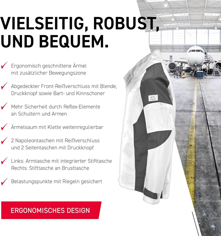 KÜBLER Workwear KÜBLER ACTIVIQ Arbeitsjacke weiss/anthrazit weiss/anthrazit 4XL, weiss/anthrazit 4XL