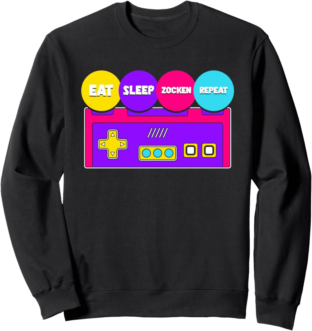 Videospiel Zocker Controller Gaming Nerd Lustiges Gamer Sweatshirt