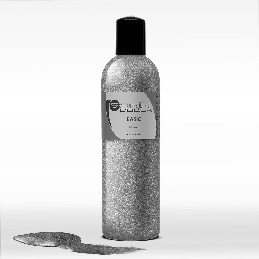 Senjo Color Basic Bodypainting Farbe Silber metallic I Kosmetische Körperfarbe parabenfrei I Liquid
