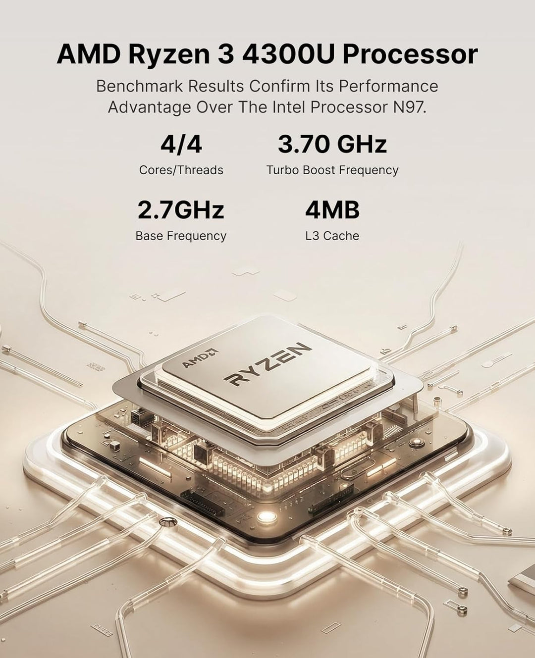ACEMAGIC K1 Mini PC, AMD Ryzen 4300U Micro PC (bis zu 3,70 GHz),16GB DDR4 512GB M.2 SSD Mini Compute
