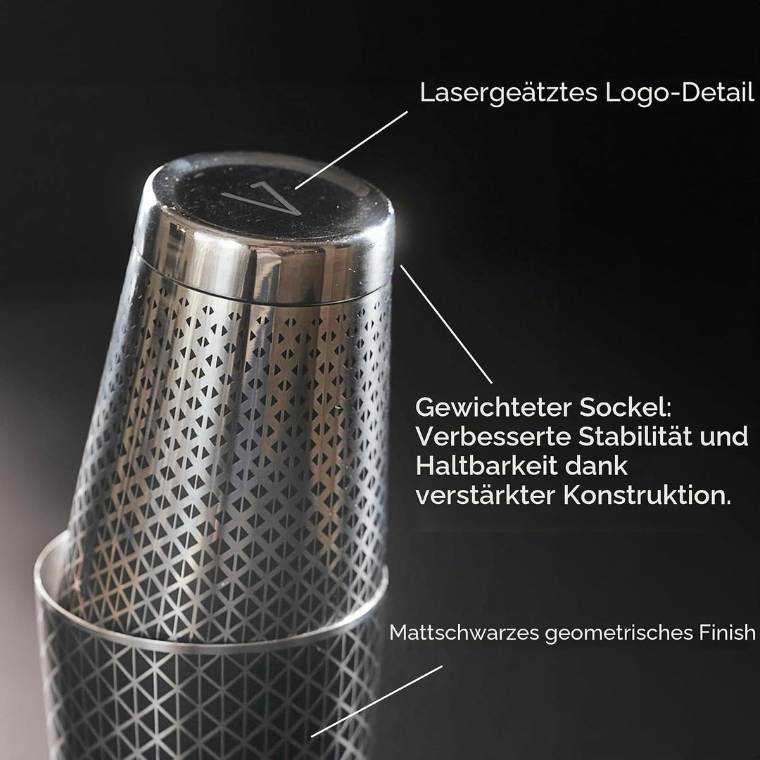 Kidia Boston Professional Shaker für Barkeeper Cocktail Shaker Bartender Kit Barkeeper Set aus Edels