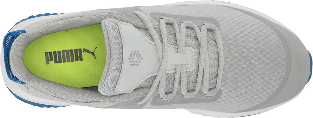PUMA Herren Fusion Grip Extra Wide Golfschuh 45 EU Weit Flach Hellgrau Puma Silber Pu, 45 EU Weit Fl