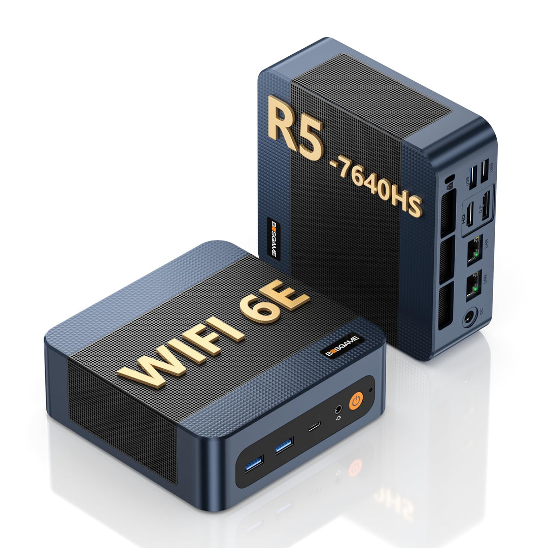 BOSGAME P3 Mix Mini PC, AMD Ryzen 5 7640HS (bis zu 5,0 GHz), 16 GB DDR5 512 GB SSD, USB4 40 Gbps & 4