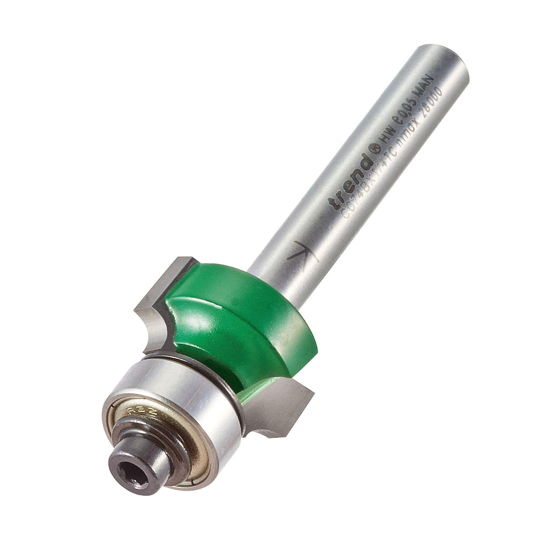 Trend Craft Rundfräser mit Schaftlager, C074BX1/4TC B/GUIDED OVOLO, 3 mm Rad, B/GUIDED OVOLO, 3 mm R