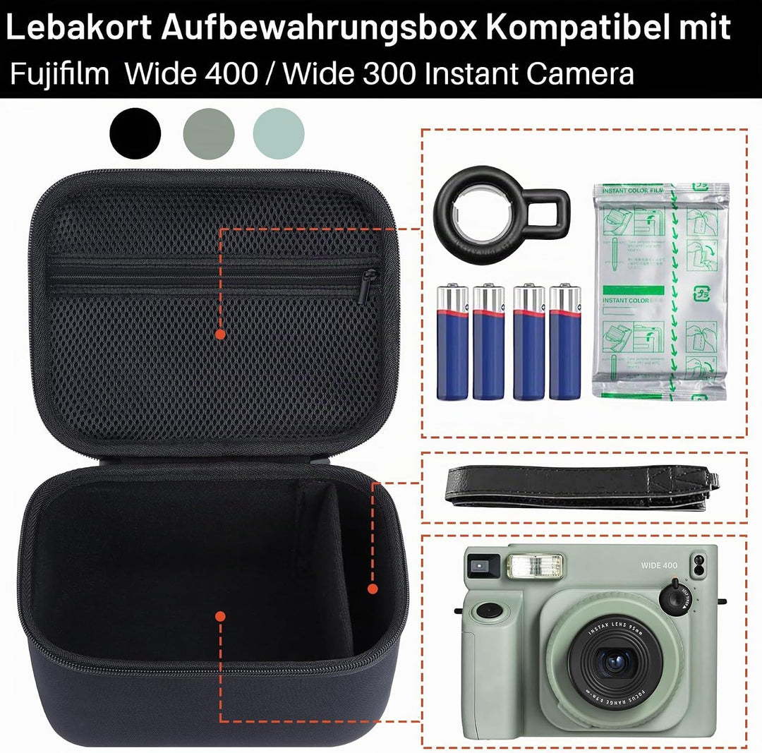 Hart Schutz Hülle Etui Tasche für Fujifilm Instax Wide 400/Instax Wide 300 Kamera (Hellgrün), Hellgr