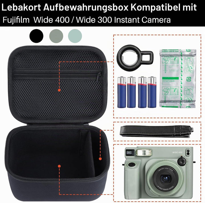 Hart Schutz Hülle Etui Tasche für Fujifilm Instax Wide 400/Instax Wide 300 Kamera (Hellgrün), Hellgr