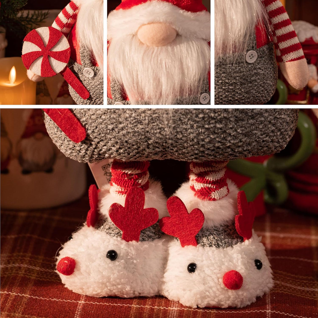 VALERY MADELYN Weihnachtswichtel für Weihnachtsdeko, 64 cm Gnom Rot Weiss Zierschmuck, deko für Tisc