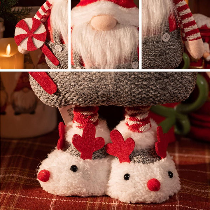 VALERY MADELYN Weihnachtswichtel für Weihnachtsdeko, 64 cm Gnom Rot Weiss Zierschmuck, deko für Tisc