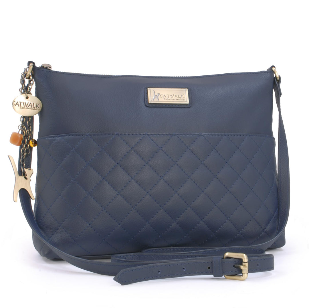Catwalk Collection Handbags - Damen Umhängetasche Mittelgross - Crossbody Bag/Handtasche - Gesteppte