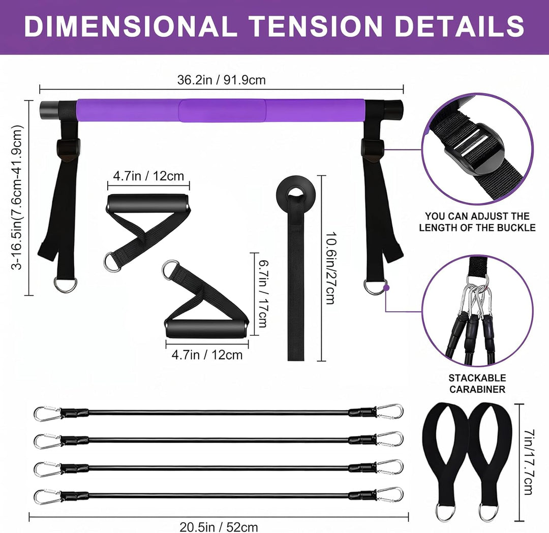 Pilates Set Dreisegment Sechsrohrsatz Pilates Kit Mit Removable Design TPR Elastic Rope Thick Iron R