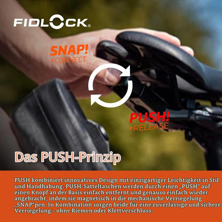 Fidlock Unisex – Erwachsene PUSH saddle base, schwarz, One Size