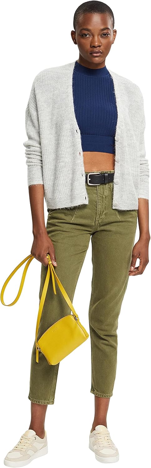 ESPRIT Damen Hose 34 355/Dark Khaki, 34 355/Dark Khaki