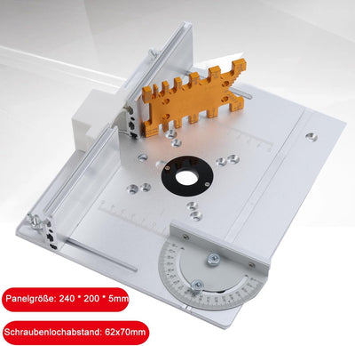 Lfhelper Frästisch Oberfräsentisch mit 4 Frästisch-Einlegeplatten Aluminium Oberfräsentisch Schneide