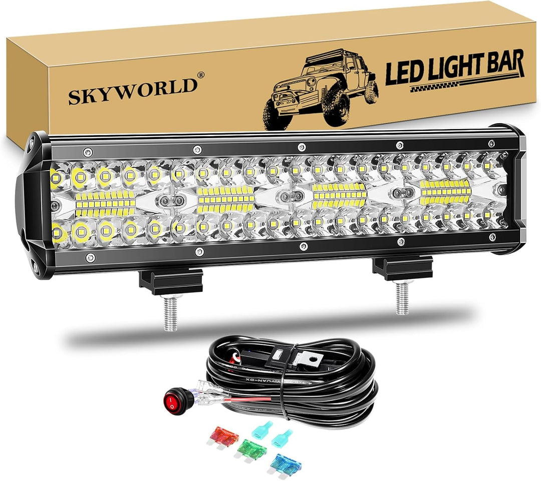 SKYWORLD LED Arbeitsscheinwerfer Bar 30.4cm 240W LED Scheinwerfer 12V 24V Arbeitslicht Zusatzscheinw