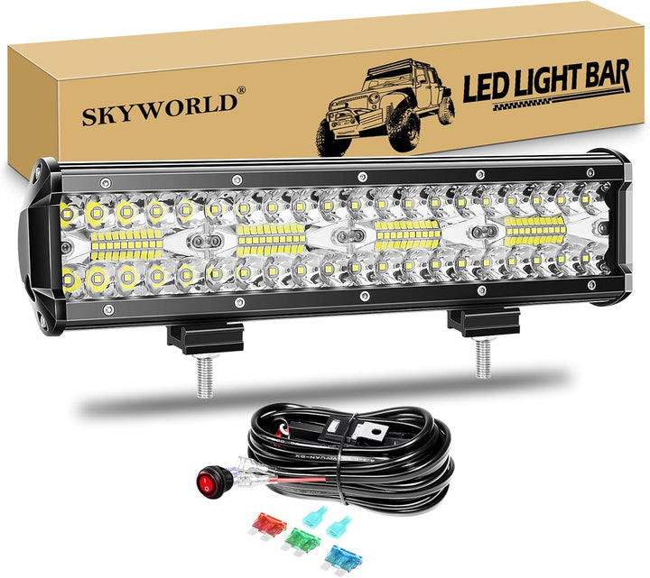 SKYWORLD LED Arbeitsscheinwerfer Bar 30.4cm 240W LED Scheinwerfer 12V 24V Arbeitslicht Zusatzscheinw