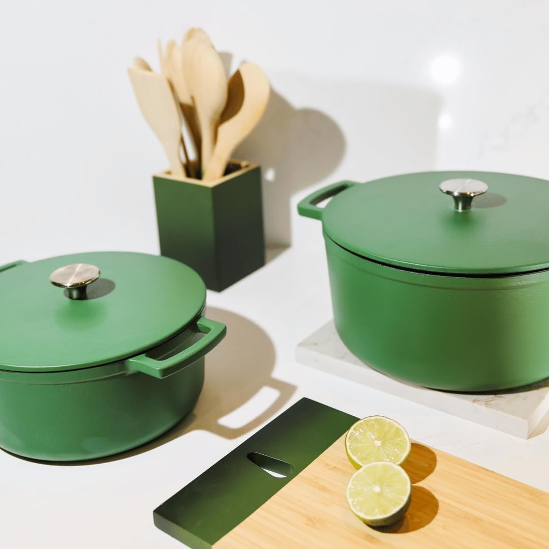 Cook&Pan Dutch Oven Gusseisen Topf Brot Backen 6,5L - [Greenshield] Antihaft PFAS & Teflon-frei - Id
