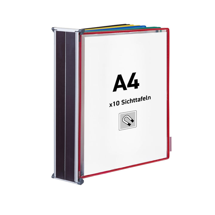 Tarifold 414609 Magnetisches Wandsichttafel Set | DIN A4 | 10 Sichttafeln | Sortiert (blau, rot, gel