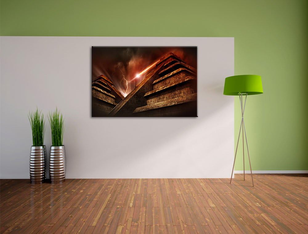 Majatempel bei Gewitter, Format: 100x70 auf Leinwand, XXL riesige Bilder fertig gerahmt mit Keilrahm