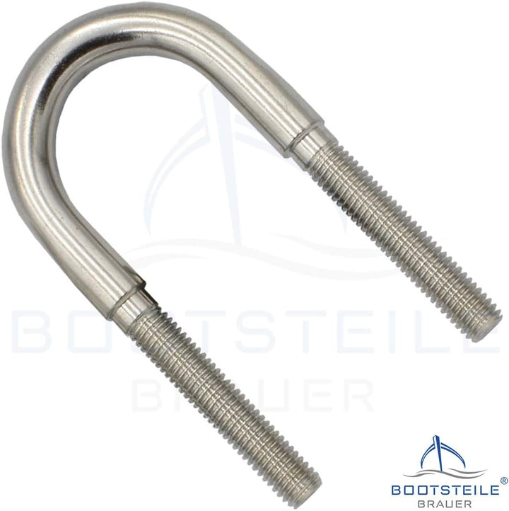 U-Bolzen mit 2 Platten und 2 Muttern DIN934 M12 X 85 mm - (2 Stück) - Edelstahl A4 - Bügelbolzen, Ge