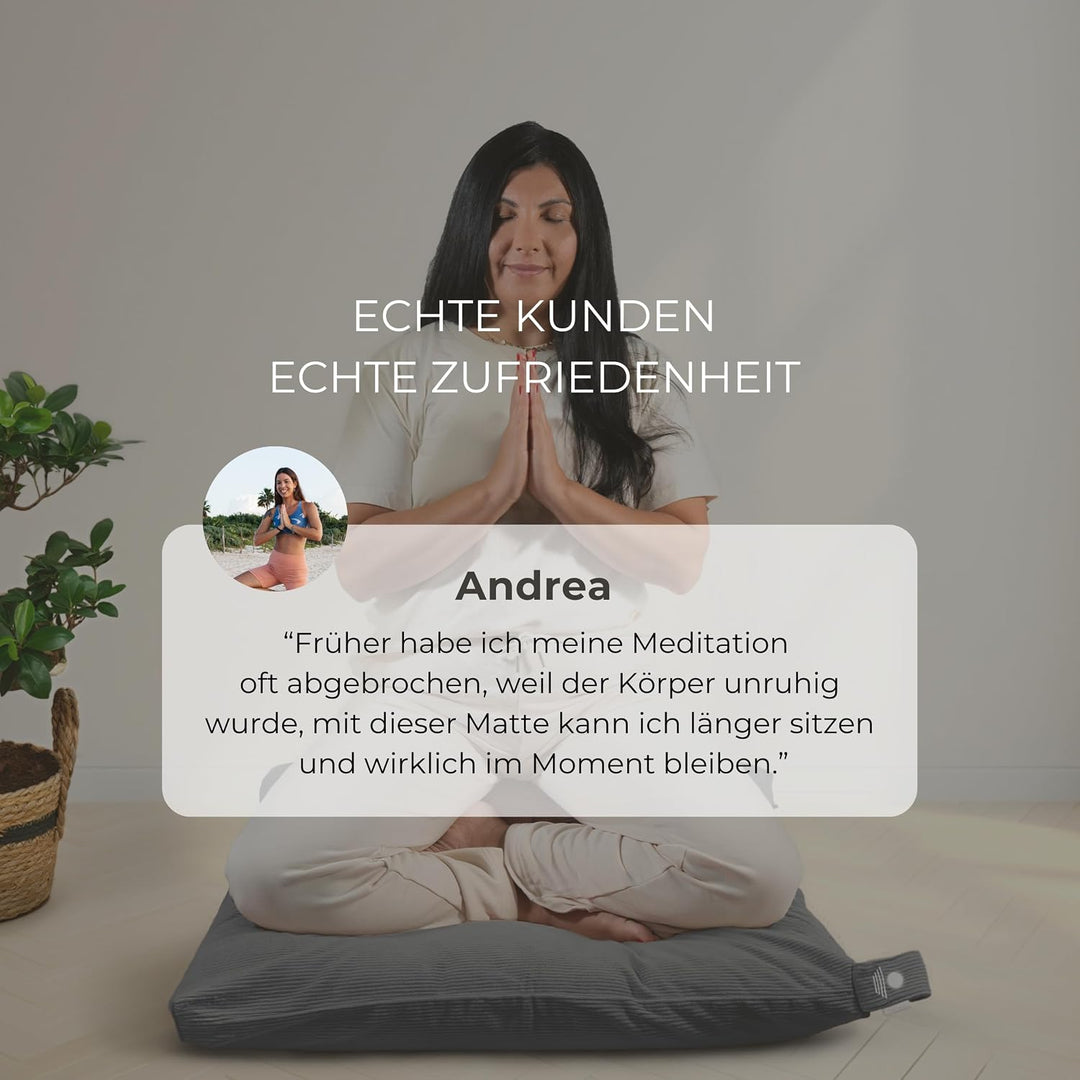 Inner Peace Meditationsmatte Zabuton Cord XL 85 x 85 cm Anthrazit, Anthrazit